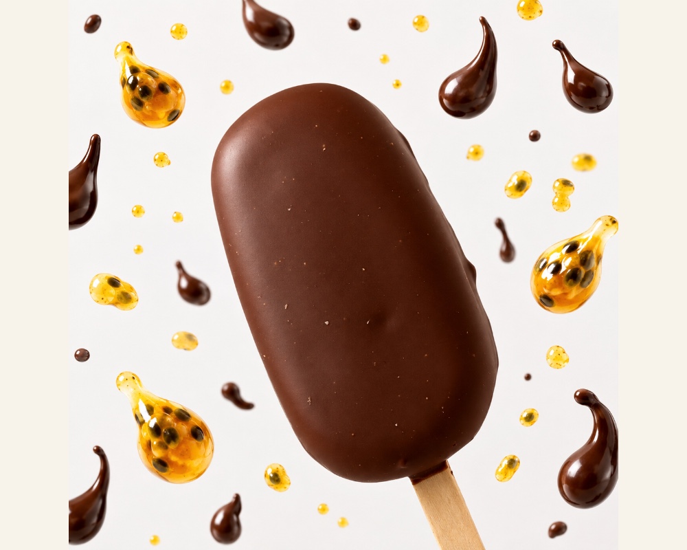 Picole Mousse de Maracujá com nutella